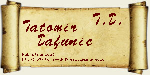 Tatomir Dafunić vizit kartica